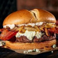 The Bleu Moo · A big ‘ol Chuck Burger with blackened seasoning, bleu cheese, tasty bacon, caramelized onion...
