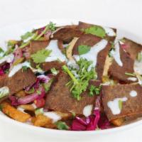Gyro Bowl With Fries · Enjoy a gyro meat bowl topped with mediterranean fries, pick from turmeric basmati rice, bul...