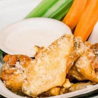 C&C Wings Del · Choice of : buffalo or parmesan served with carrots, celery, and ranch.