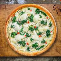 Johnny'S Papaya Pizza · Spinach, Tomatoes, Ricotta Cheese, Mozzarella Cheese