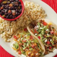 Taco Plate · *FAN FAVORITE - Choose any two tacos with your choice of two sides.. {GF - select 2 gluten-f...