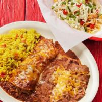 Combo Plate · Choose one taco and one enchilada, sauce with your choice of two sides.. {GF - select 1 glut...