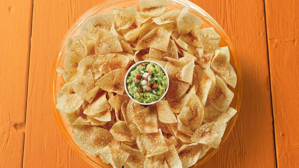 Chips & Guacamole Party Tray · One quart of freshly made guacamole & freshly made tortilla chips. Feed 8-10