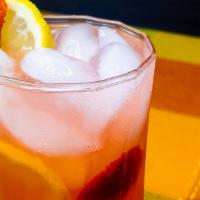 Strawberry Lemonade · Homemade lemonade infused with strawberries. Vegan.