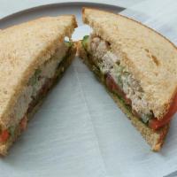Chicken Salad Sandwich · Lettuce, tomatoes, cucumbers and scoops of chicken salad
