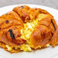 Eggs, Ham & Cheese Croissant · Fresh warm croissant with eggs, ham and cheese.