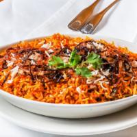 #125. Chicken Biryani · Classic mughal dish. Curried rice with chicken, dried fruits and nuts.
