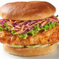Wonderlust Sandwich · Fried chicken, WonderSlaw, lettuce, pickled cucumbers and WonderSauce.