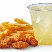 Kid Nugget Meal · Includes fries and a drink.