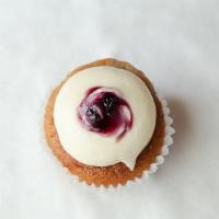 Blueberry Cheesecake · Blueberry cake with our extra creamy Cream cheese frosting topped with blueberry pie filling.