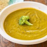 Elixir Broccoli Cream Soup · Tasty broccoli cream soup and onion and garlic and sweet potato and red pepper and laurel an...