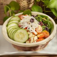 Fresh Salad · Gourmet salad with kale + spinach +arugula + cucumber + carrot + kalamata olive + tomato che...
