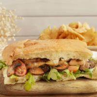 Panini · Bread made with 100% organic wheat flour with our special roasted mushroom with caramelized ...