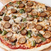 Sicilian Pizza Supreme · # Meat Lovers Pizza # Mushrooms & Green Pepper Pizza # American	Italian sausage topped with ...