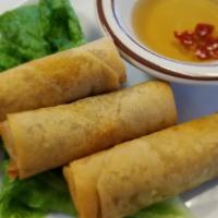 Egg Rolls (Fried To Crispy) · Cha Gio. 3 pieces per order. Deep-fried crispy rolls with pork or vegetable fillings, served...