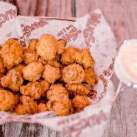 Blankenshrooms · Fresh mushroom buttons hand battered in our house made batter and lightly fried. Served with...
