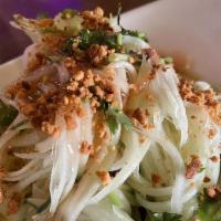 Cucumber Salad · Refreshing cucumbers with sweet chili sauce and minced peanuts.