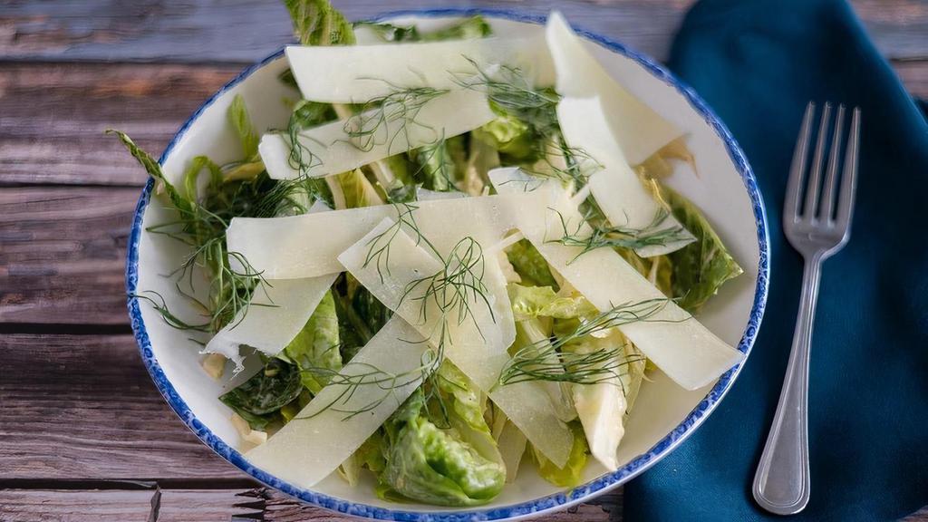 The Caesar Proper (Gf) · romaine lettuce tossed in a creole caesar dressing with fennel and shaved pecorino romano cheese