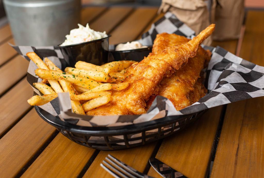 Fish 'N Chips · plenty of beer-battered cold-water Atlantic cod and French Fries
