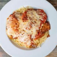 Spaghetti Con Pollo Parmesano · Chicken Parmesan Spaghetti