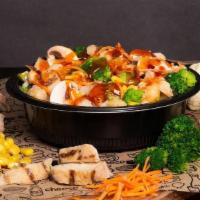 Skinny, Sweet & Spicy · Broccoli and Cauliflower as your base-Grilled Chicken, Sesame Ginger Sauce, Mango Habanero S...