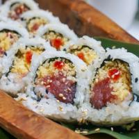 Hollywood Roll · A unique roll stuffed with spicy tuna and our special crunch.