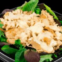 Chicken Philly Salad · Grilled Chicken, Grilled Onions, & Provolone Cheese on Mixed Greens.