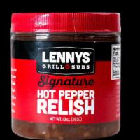 Lennys Signature Hot Pepper Relish · Add the heat with a jar of our Signature Hot Pepper Relish.