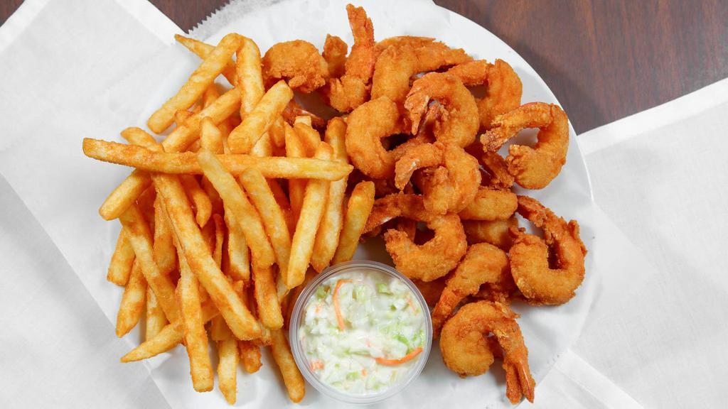 Shrimp 30 Pc · Served with fries,bread,coleslaw