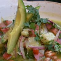Mexicano · Corvina, red onion, serrano, cilantro and lime.