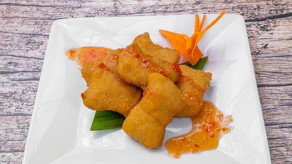 Vegan Chicken Nuggets (6 Pcs) · Deep-fried vegan chicken nuggets. Served with homemade sweet chili dipping sauce.