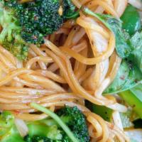 Ramen Khi Mao · Stir-fried Ramen noodles, bean sprouts, bell peppers, cabbage, broccoli, carrots, onions and...