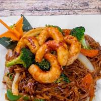 Hot Lava Noodles · Gluten-Free. Sautéed rice noodles, mixed veggies in a roasted chili paste.