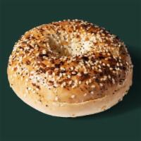 Everything Bagel · Soft, chewy and thick New York–style bagel topped with onion, garlic, salt, poppy and sesame...