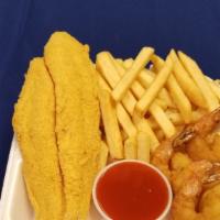 Catfish & Shrimp · 2 pieces of catfish and 10 shrimp served with fries