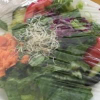 Side Garden Salad! · Mixed Spring Lettuce served with Shredded Carrots, Purple Cabbage, Tomatoes, Cucumbers, Alfa...