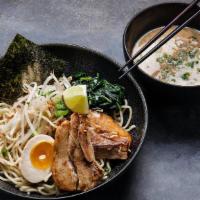 Tsukemen (Dippin' Noodles) · Tokyo style Dippin' Noodles -  creamy pork and fish broth, bean sprouts, lime, green onion a...