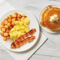The Big Breakfast · Start with scrambled eggs, twelve bacon strips or sausage links or a combination of both, co...