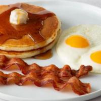 2-2-2 · 2 eggs, any style, 2 bacon strips or 2 sausage links and 2 made-from-scratch buttermilk panc...
