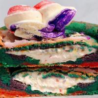 Unicorn · Multicolored brown sugar cookie stuffed with house-made birthday cake marshmallows and toppe...