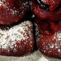 Red Velvet Fried Oreos · 5 - Red velvet deep fried oreos sprinkled with powdered sugar