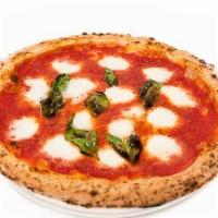 Margherita Pizza. · Crushed tomato, local mozzarella, fresh. basil, parmigiano, extra virgin olive oil.