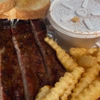 Rib Smasher · With garlic toast and your choice of two sides. 3 Bones.
