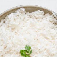Plain Rice · Long grain basmati boiled rice.