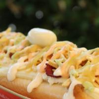 Hotdog Quesudo + Small Fries · Salchicha de 10