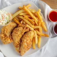 Chicken Tenders 4Pc · Served with fries,bread,coleslaw