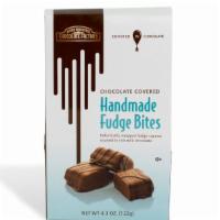 Fudge Bites Tote · Individually wrapped fudge squares covered in rich milk chocolate. Serving size: 2 pieces