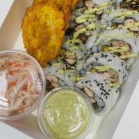 Chicken And Steak Fajita Roll (Large) · Mojo chicken and churrasco rolled up with ripe plantain 