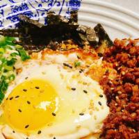 Dandan Spicy Noodle 旦旦面- · Handmade noodle, minced pork, scallion, nori, bean sprout, egg on top mix with flavourful sp...