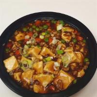 Ma Po Tofu (W. Minced Pork) · Hot and spicy.